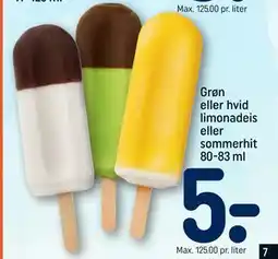 REMA 1000 Grøn eller hvid limonadeis eller sommerhit 80-83 ml tilbud