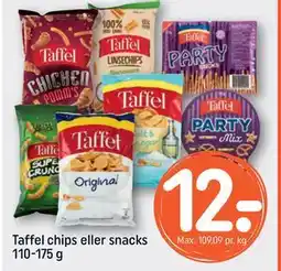 REMA 1000 Taffel chips eller snacks 110-175 g tilbud