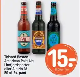 REMA 1000 Thisted Boston American Pale Ale, Limfjordsporter eller Ale No 16 50 cl. Ex. pant tilbud