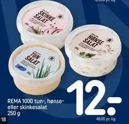 REMA 1000 REMA 1000 tun-, hønse- eller skinkesalat 250 g tilbud