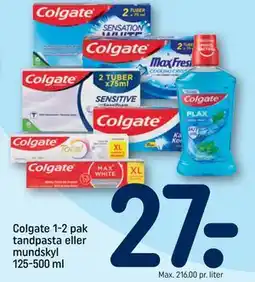 REMA 1000 Colgate 1-2 pak tandpasta eller mundskyl 125-500 ml tilbud