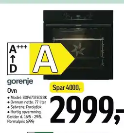 Føtex Gorenje ovn tilbud