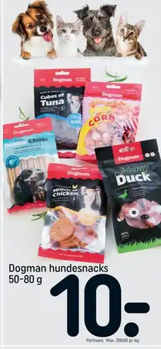 REMA 1000 Dogman hundesnacks 50-80 g tilbud