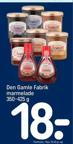 REMA 1000 Den Gamle Fabrik marmelade 350-425 g tilbud