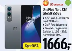 Føtex ONEPLUS OnePlus Nord CE4 Lite 5G 256GB tilbud