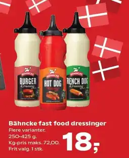Kvickly Bähncke fast food dressinger tilbud