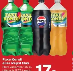 Kvickly Faxe Kondi eller Pepsi Max tilbud
