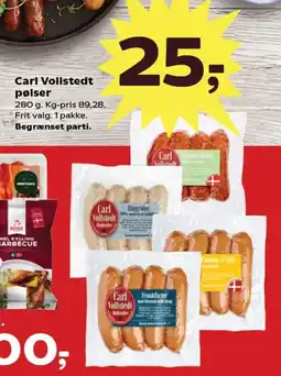 Kvickly Carl Vollstedt pølser tilbud