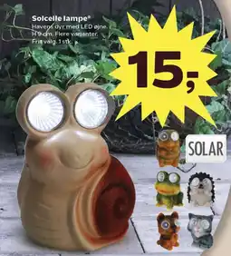 Kvickly Solcelle lampe* Havens dyr med LED øjne. tilbud