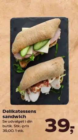 Kvickly Delikatessens sandwich tilbud