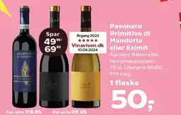 Kvickly Pavonero Primitivo di Manduria tilbud