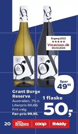 Kvickly Grant Burge Reserve Australien. 75 cl. tilbud
