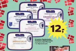 Kvickly Graasten Sønderjyske Fristelser pålægssalater 140 g. Kg-pris 85,71. Frit valg. 1 stk. Begrænset parti. tilbud