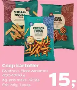 Kvickly Coop kartofler Dybfrost. Flere varianter. tilbud