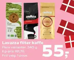 Kvickly Lavazza filter kaffe tilbud