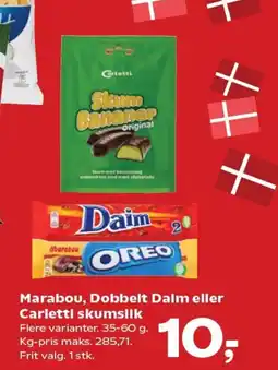 Kvickly Marabou, Dobbelt Daim eller Carletti skumslik tilbud