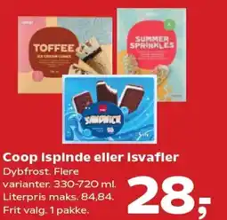 Kvickly Coop ispinde eller isvafler tilbud
