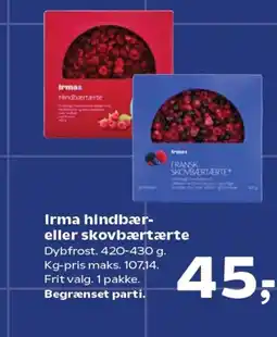 Kvickly Irma hindbær eller skovbærtærte tilbud