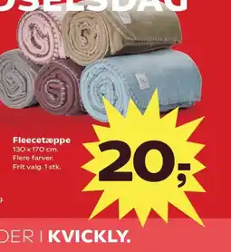Kvickly Fleecetæppe tilbud