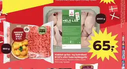 Kvickly Hakket grise- og kalvekød 8-12% eller hele kyllingelår tilbud
