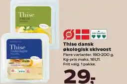 SuperBrugsen Thise dansk økologisk skiveost tilbud
