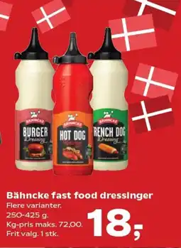 SuperBrugsen Bähncke fast food dressinger tilbud