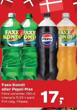 SuperBrugsen Faxe Kondi eller Pepsi Max tilbud