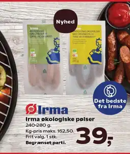 SuperBrugsen Irma økologiske pølser tilbud