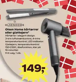 SuperBrugsen Olsen Home hårtørrer eller glattejern* tilbud