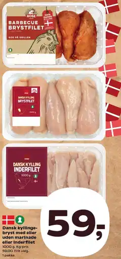 SuperBrugsen Dansk kyllinge- bryst med eller uden marinade eller inderfilet tilbud