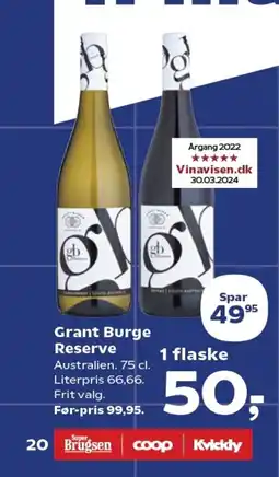 SuperBrugsen Grant Burge Reserve Australien. 75 cl. tilbud