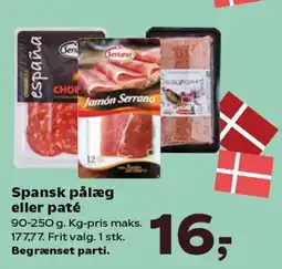 SuperBrugsen Spansk pålæg eller paté tilbud