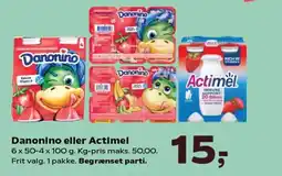 SuperBrugsen Danonino eller Actimel tilbud