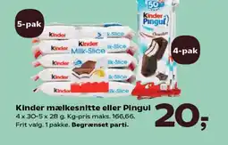 SuperBrugsen Kinder mælkesnitte eller Pingui tilbud