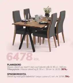 Daells Bolighus SPISEBORDSSTOL ELLER PLANKEBORD tilbud