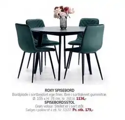 Daells Bolighus SPISEBORDSSTOL ELLER ROXY SPISEBORD tilbud