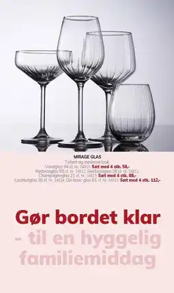 Daells Bolighus MIRAGE GLAS tilbud