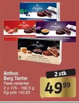 Fakta Tyskland Anthon Berg Tærter - 2 stk tilbud