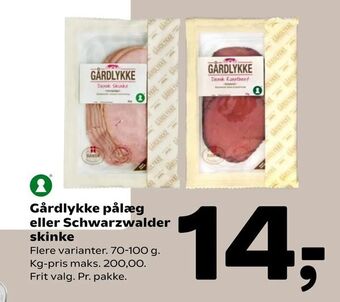 Coop 365 Gårdlykke pålæg eller Schwarzwalder skinke tilbud