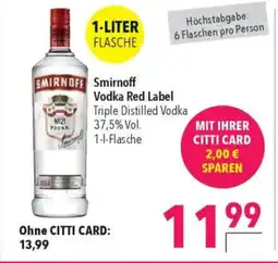 Citti SMIRNOFF Vodka Red Label 37.5% Vol. tilbud