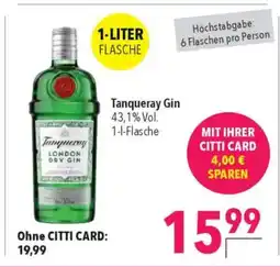 Citti TANQUERAY Gin 43,1% Vol. tilbud