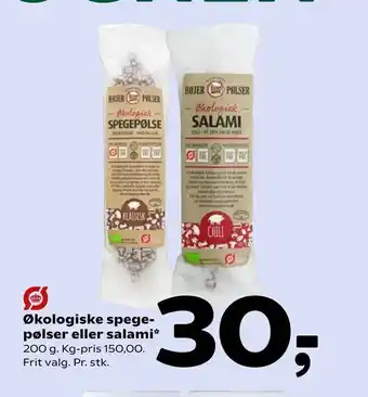 Coop 365 Økologiske spege pølser eller salami tilbud
