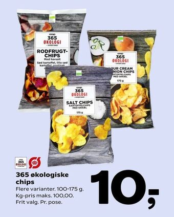 Coop 365 365 økologiske chips tilbud