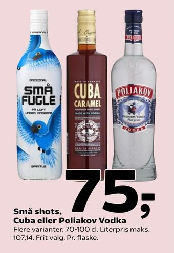 Coop 365 Små shots, Cuba eller Poliakov Vodka tilbud