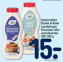 REMA 1000 VALSEMØLLEN shake & bake pandekager klassiske eller amerikanske tilbud