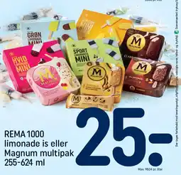 REMA 1000 REMA 1000 limonade is eller Magnum multipak tilbud