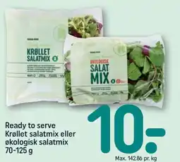REMA 1000 Ready to serve Krøllet salatmix eller økologisk salatmix tilbud