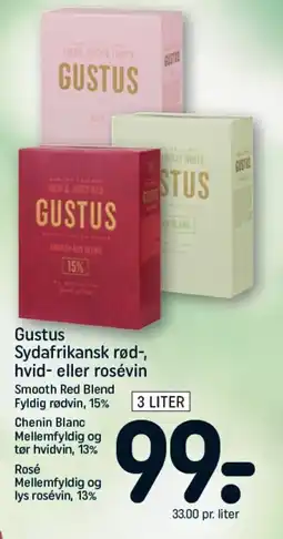 REMA 1000 GUSTUS Sydafrikansk rød-, hvid- eller rosévin tilbud