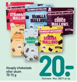 REMA 1000 HEAPLY chokolade eller skum tilbud