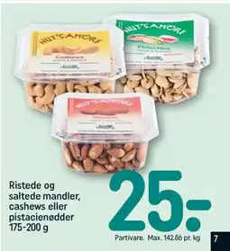 REMA 1000 Ristede og saltede mandler, cashews eller pistacienødder tilbud